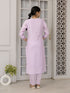 Lavendar Viscose Pant Suit Acy1546 Closure View