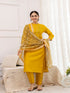 Mustard Viscose Pant Suit Acy1547