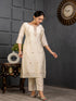 Cream Viscose Pant Suit Acy1548 Back View