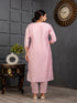 Baby Pink Viscose Pant Suit Acy1549 Closure View