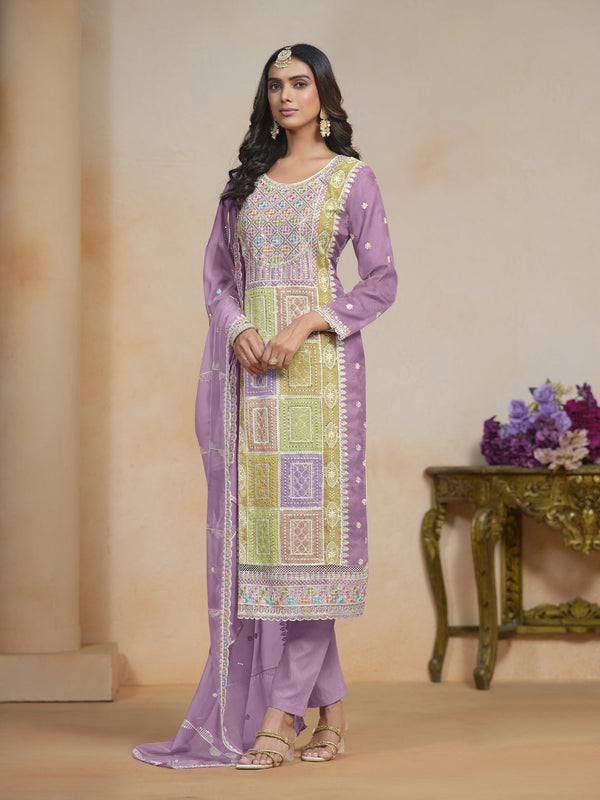Purple Organza Pant Suit Acy1653