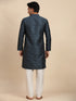 Navy Blue Kurta Viscose Jacquard payjama Closure View