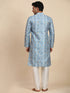 Light Blue Kurta Viscose Rayon payjama Closure View