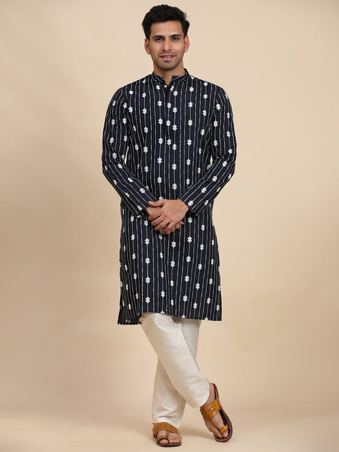 Navy Blue Kurta Viscose Rayon payjama