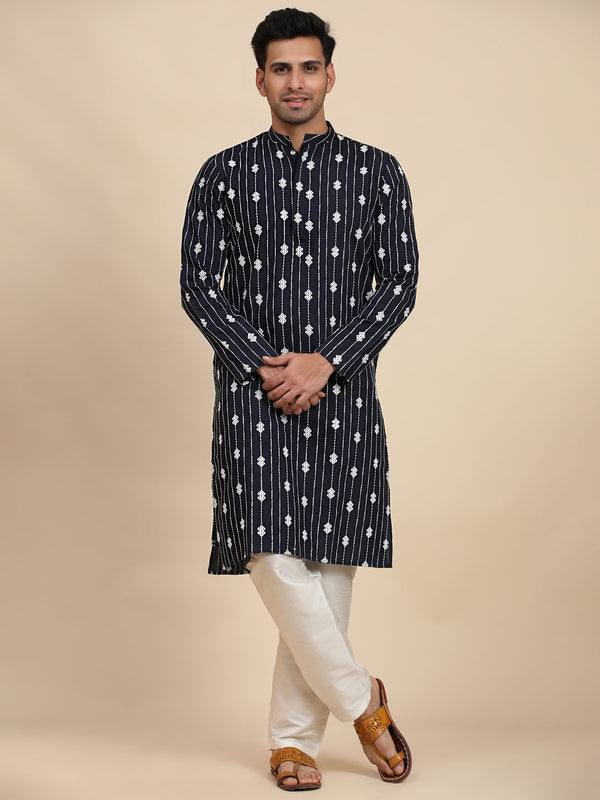 Navy Blue Kurta Viscose Rayon payjama