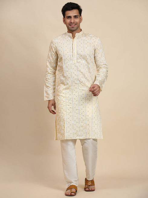 Cream Kurta Viscose Rayon payjama