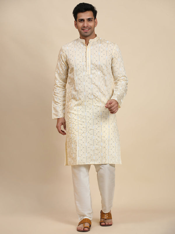 Cream Kurta Viscose Rayon payjama