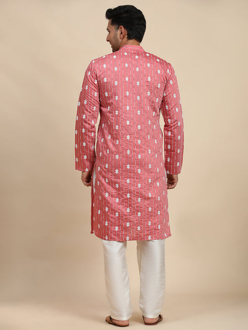 Pink Kurta Viscose Rayon payjama Closure View