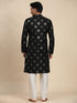 Black Kurta Cotton payjama Closure View