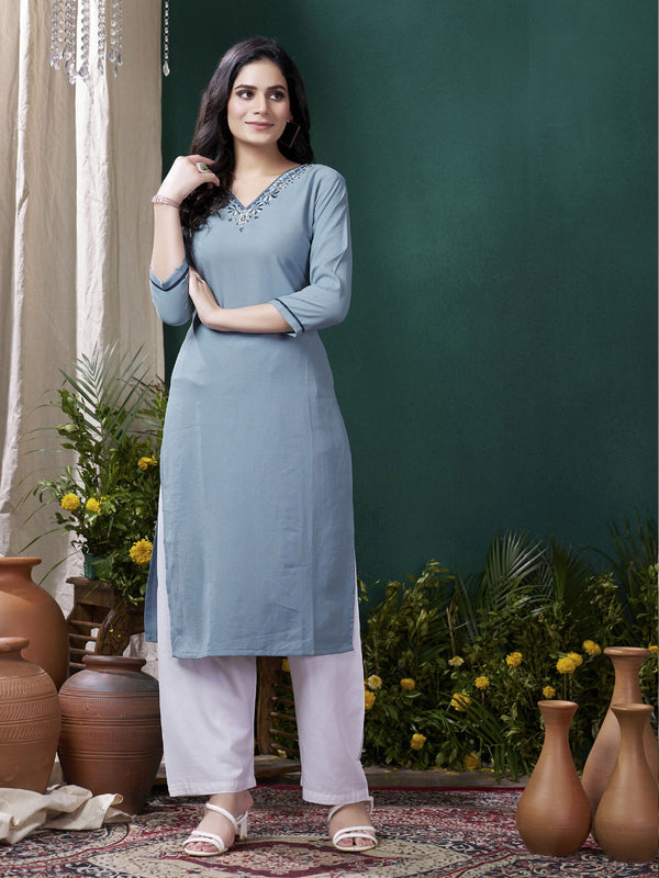 Blue Maaza Cotton Pant Suit Acy1802