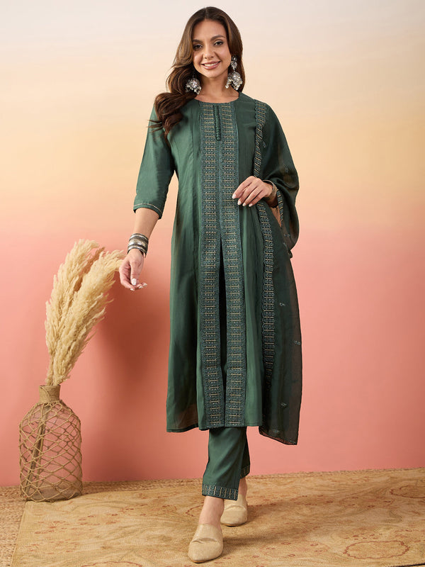 Green Silk Pant Suit Acy1823
