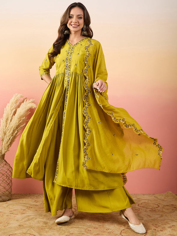 Yellow Silk Pant Suit Acy1827
