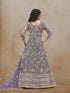 Purple Net Anarkali Dress Acy1842 Closure View