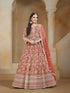 Orange Net Anarkali Dress Acy1844
