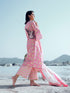 Pink Cotton Palazzo Suit Acy2942 Closure View