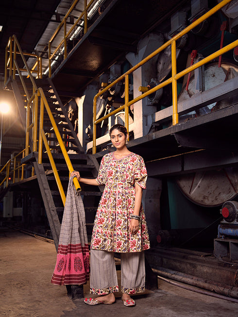 Multi Cotton Palazzo Suit Acy2943