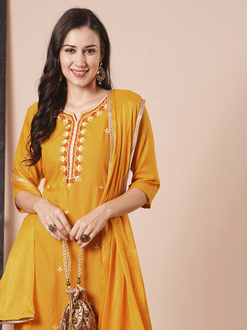 Orange Rayon Slub Pant Suit Acy2974 Back View