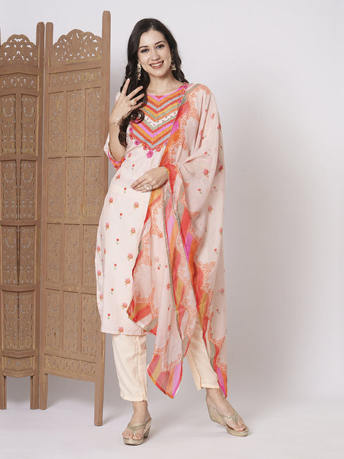 Peach Natural Crepe Pant Suit Acy2979