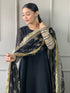 Black Georgette Anarkali Suit Acy3044 Back View