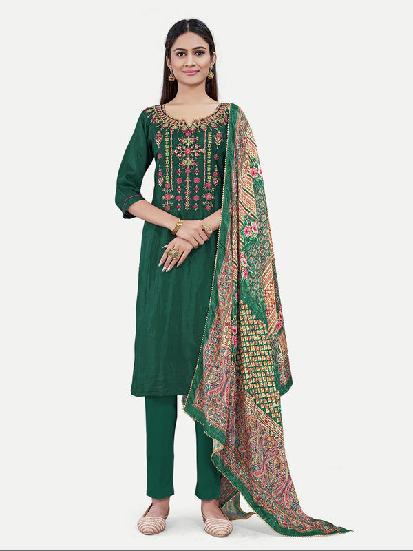 Bottel Green Upada Silk Salwar Suit Acy6876