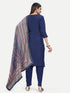 Nevy Blue Upada Silk Salwar Suit Acy6878 Closure View