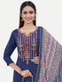 Nevy Blue Upada Silk Salwar Suit Acy6878 Back View