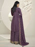 Purple Chinon Sharara Suit Acy6893 Closure View