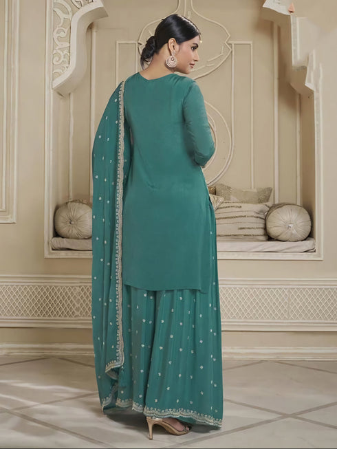 Rama Chinon Sharara Suit Acy6896 Closure View