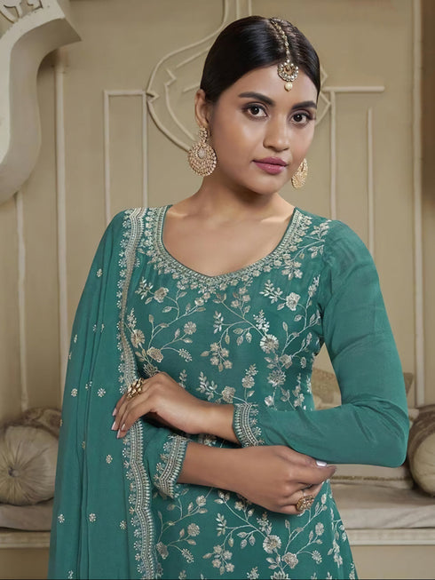 Rama Chinon Sharara Suit Acy6896 Back View