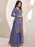 Blue Chinon Sharara Suit Acy6897