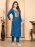 Blue Rayon Pant Suit Acy6901 Closure View