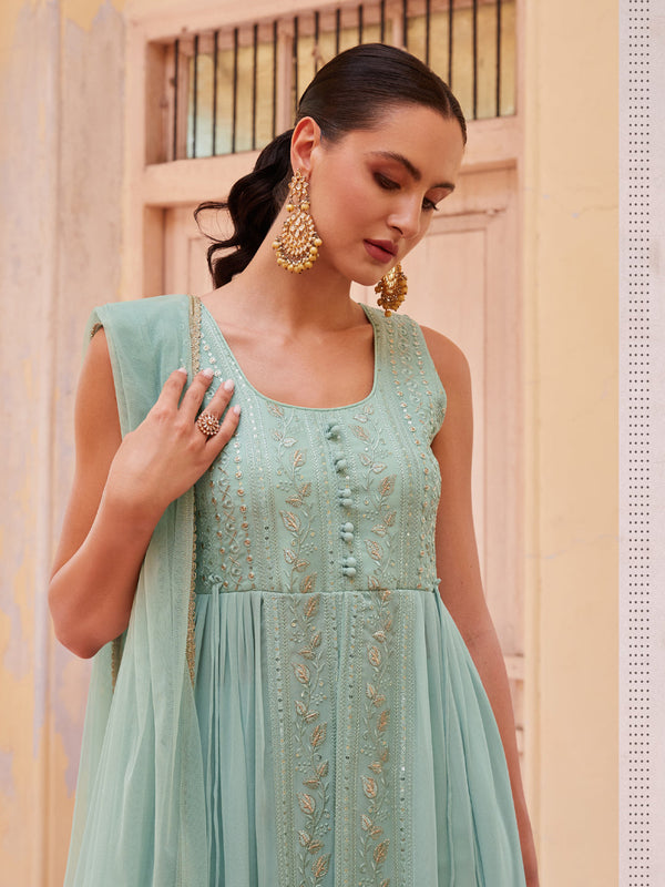 Firozi Georgette Pant Suit Acy6911