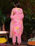 Pink Organza Pant Suit Acy6923 Closure View