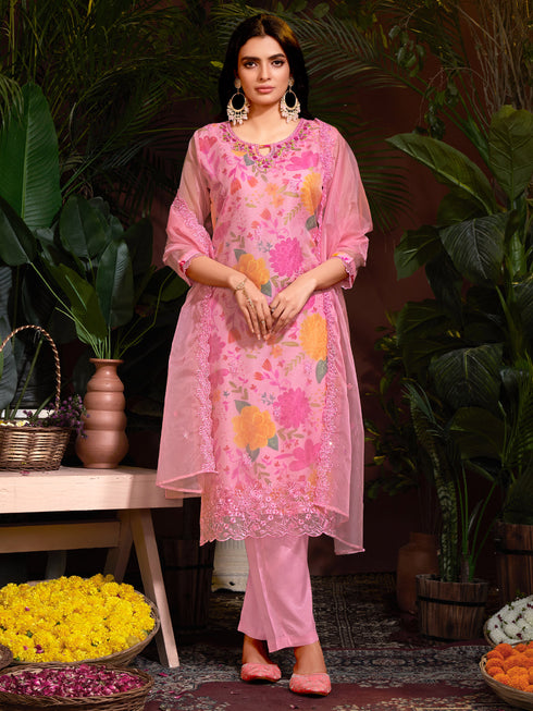 Pink Organza Pant Suit Acy6923