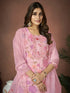 Pink Organza Pant Suit Acy6925 Closure View