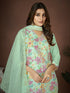 Sea Green Organza Pant Suit Acy6928 Closure View