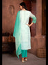 Sea Green Organza Pant Suit Acy6931 Closure View