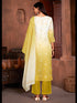 Mustard Organza Pant Suit Acy6932 Closure View