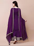Lavender Viscose Chinon Sharara Suit Acy6937 Closure View