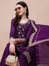 Lavender Viscose Chinon Sharara Suit Acy6937 Back View