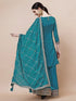 Blue Viscose Chinon Sharara Suit Acy6938 Closure View