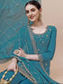 Blue Viscose Chinon Sharara Suit Acy6938 Back View