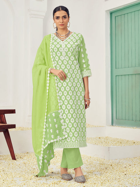 Green Cotton Pant Suit Acy6997
