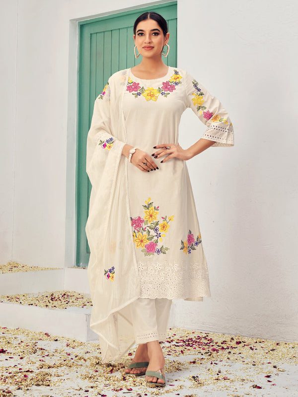 Beige Cotton Pant Suit Acy6998