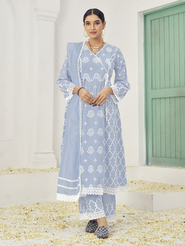 Light Grey Cotton Pant Suit Acy6999