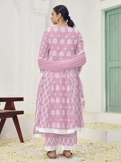 Pink Cotton Pant Suit Acy7000 Closure View