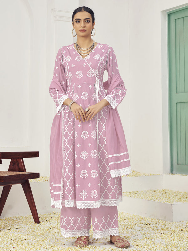Pink Cotton Pant Suit Acy7000