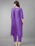 Purple Rayon Pant Suit Acy7057 Closure View