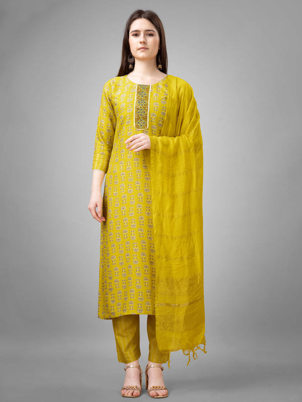 Yellow Rayon Pant Suit Acy7058