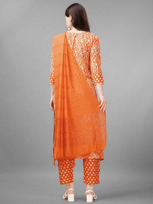 Orange Rayon Pant Suit Acy7062 Closure View